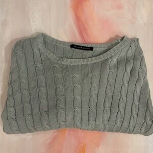 Brandy Melville Women's Cable Knit Sweater - Light Green